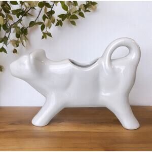 Fitz And Floyd Everyday White Porcelain Cow Creamer. New Unused